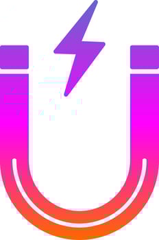 Magnet Glyph Gradient Icon vector