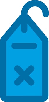 Delete tag Blue Line Filled Icon vector