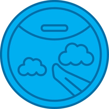 Porthole Blue Line Filled Icon vector