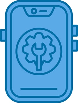 Maintenance Blue Line Filled Icon vector