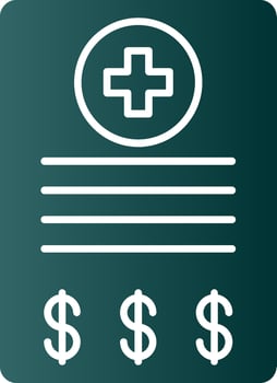 Medical Bill Glyph Gradient Icon vector