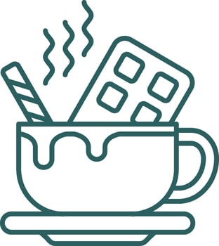 Hot Chocolate Line Gradient Green Icon vector