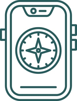 Compass Line Gradient Green Icon vector