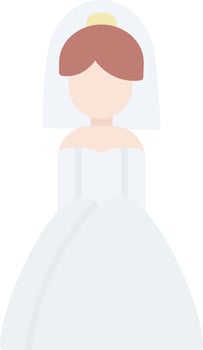 Bride Flat Light Icon vector