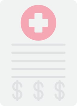 Medical Bill Flat Light Icon vector