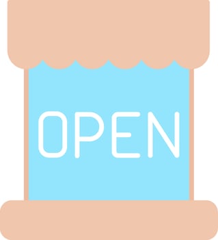 Open Flat Light Icon vector