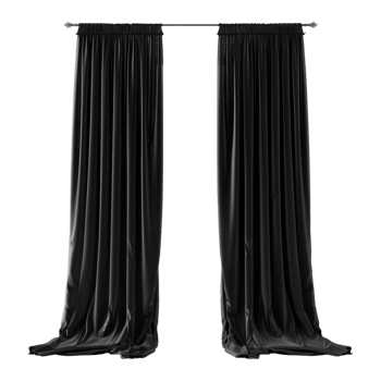 AI generated Black Wall Curtains on Transparent background - Ai Generated png