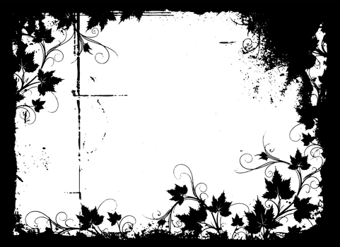 Grunge border texture background. Abstract frame overlay. PNG graphic illustration with transparent background.