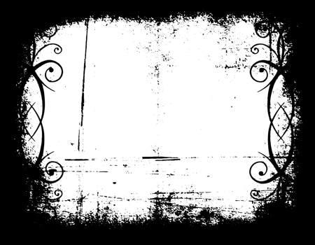 Grunge border texture background. Abstract frame overlay. PNG graphic illustration with transparent background.