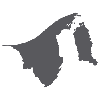 Brunei map. Map of Brunei in grey color png