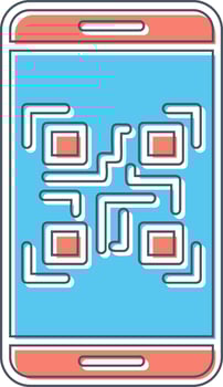 Smartphone Qr Code Vector Icon