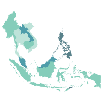Southeast Asia country Map. Map of Southeast Asia in multicolor. png