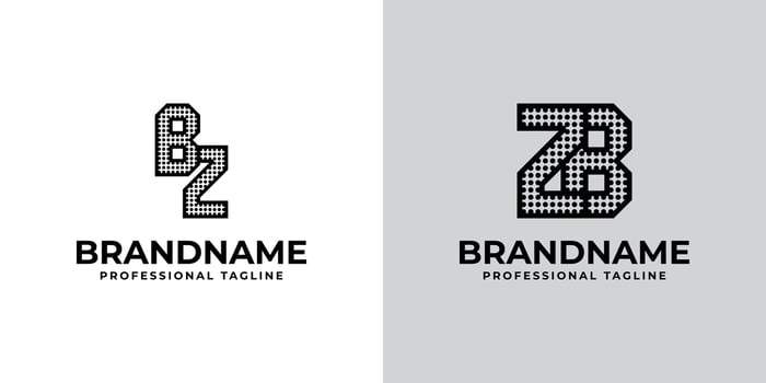 Letters BZ and ZB Dot Monogram Logo, Suitable for business with BZ or ZB initials vector