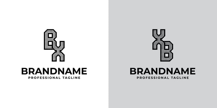 Letters BX and XB Dot Monogram Logo, Suitable for business with BX or XB initials vector