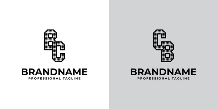 Letters BC and CB Dot Monogram Logo, Suitable for business with BC or CB initials vector