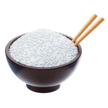 Rice Bowl with Chopstick 3D Icon. Asian food png