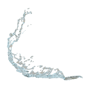 3d clear blue water scattered around, water splash transparent isolated. 3d render illustration png