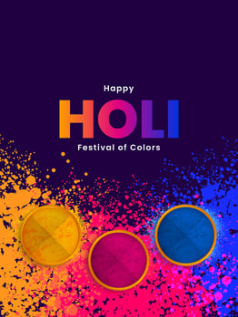 Holi festival poster design. Indian Festival of Colors. Colorful Holi celebration festive background. Vector illustration