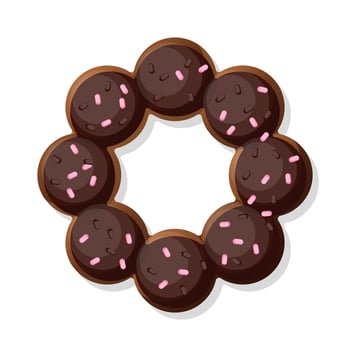 Dessert chocolate glazed donut cartoon illustration vector