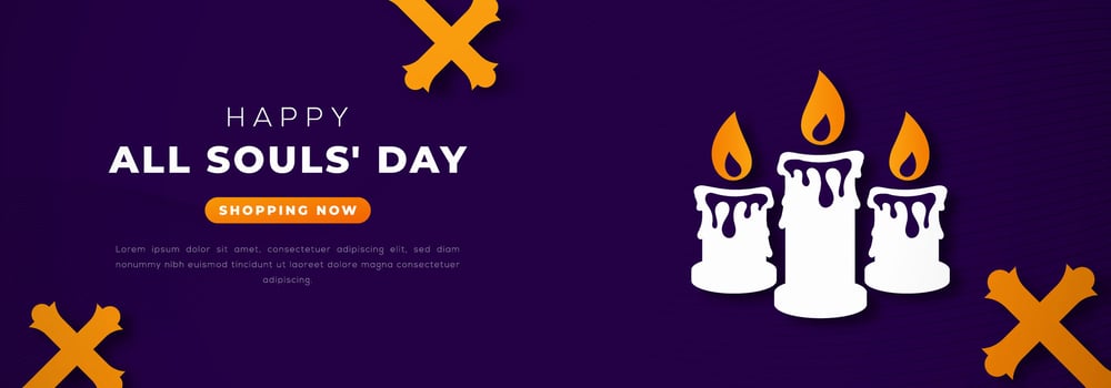 Happy All Souls' Day Paper cut style Vector Design Illustration for Background, Poster, Banner, Advertising, Greeting Card