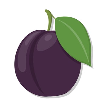 Fresh fruit plum cartoon illustration vector