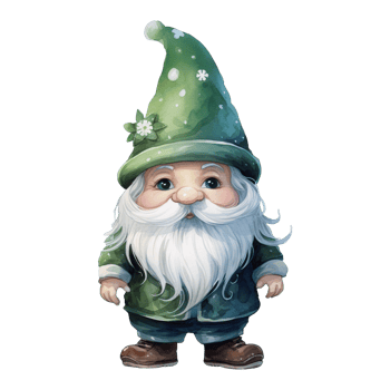 AI generated Green Gnome Illustration png
