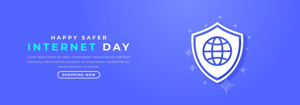 Happy Safer Internet Day Paper cut style Vector Design Illustration for Background, Poster, Banner, Advertising, Greeting Card
