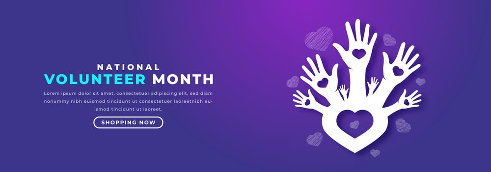 National Volunteer Month Paper cut style Vector Design Illustration for Background, Poster, Banner, Advertising, Greeting Card