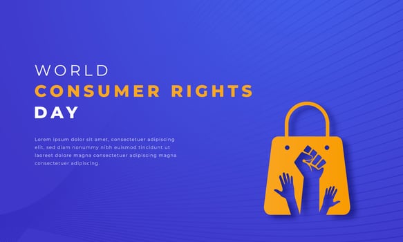 World Consumer Rights Day Paper cut style Vector Design Illustration for Background, Poster, Banner, Advertising, Greeting Card