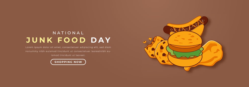 National Junk Food Day Paper cut style Vector Design Illustration for Background, Poster, Banner, Advertising, Greeting Card