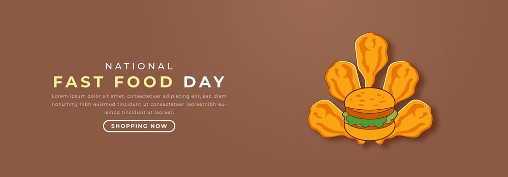 National Fast Food Day Paper cut style Vector Design Illustration for Background, Poster, Banner, Advertising, Greeting Card