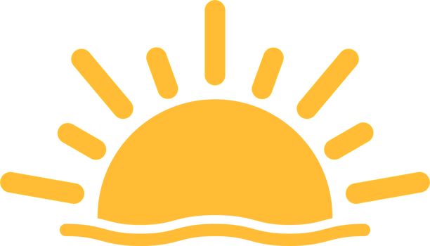 A half sun is setting downwards icon sunset concept for graphic design, logo, website, social media, mobile app, UI illustration png