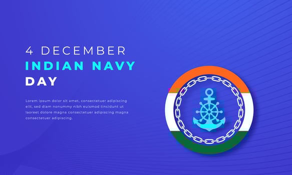 Indian Navy Day Paper cut style Vector Design Illustration for Background, Poster, Banner, Advertising, Greeting Card