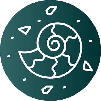 Fossil Glyph Gradient Green Icon vector