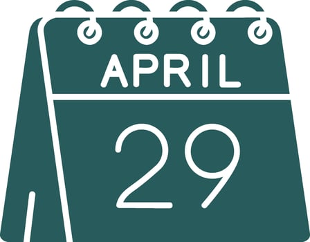 29th of April Glyph Gradient Green Icon vector