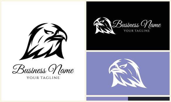 silhouette  eagle head logo template vector