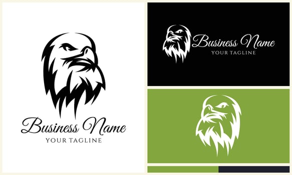 silhouette  eagle head logo template vector