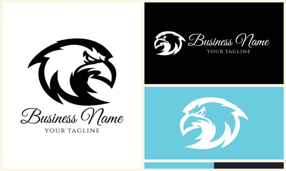 silhouette  eagle head logo template vector