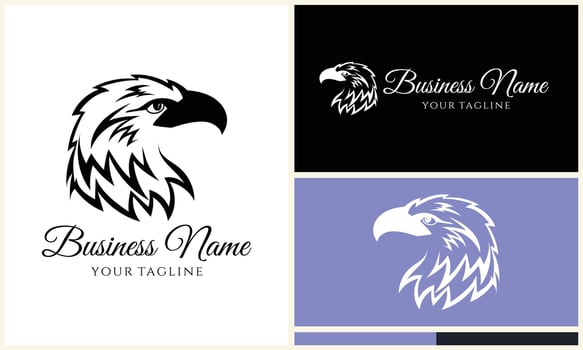 silhouette  eagle head logo template vector