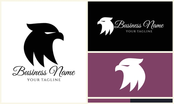 silhouette  eagle head logo template vector