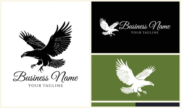 silhouette  eagle head logo template vector