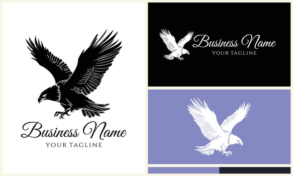 silhouette  eagle head logo template vector