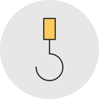 Hook Line Filled Light Circle Icon vector