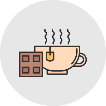 Hot Chocolate Line Filled Light Circle Icon vector