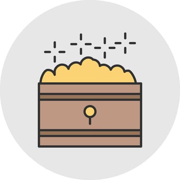Treasure Line Filled Light Circle Icon vector