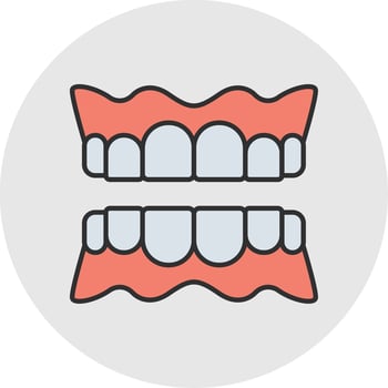 Denture Line Filled Light Circle Icon vector
