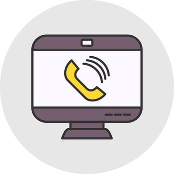 Video Call Line Filled Light Circle Icon vector