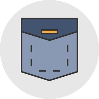 Pocket Line Filled Light Circle Icon vector