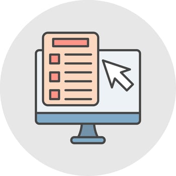 Online Test Line Filled Light Circle Icon vector