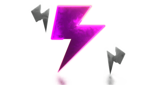 Looping neon glow effect Charging lightning icon png
